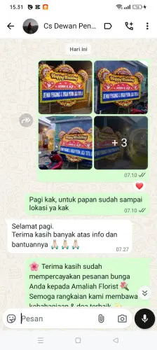 Testimonial Papan Bunga Pernikahan langsa
